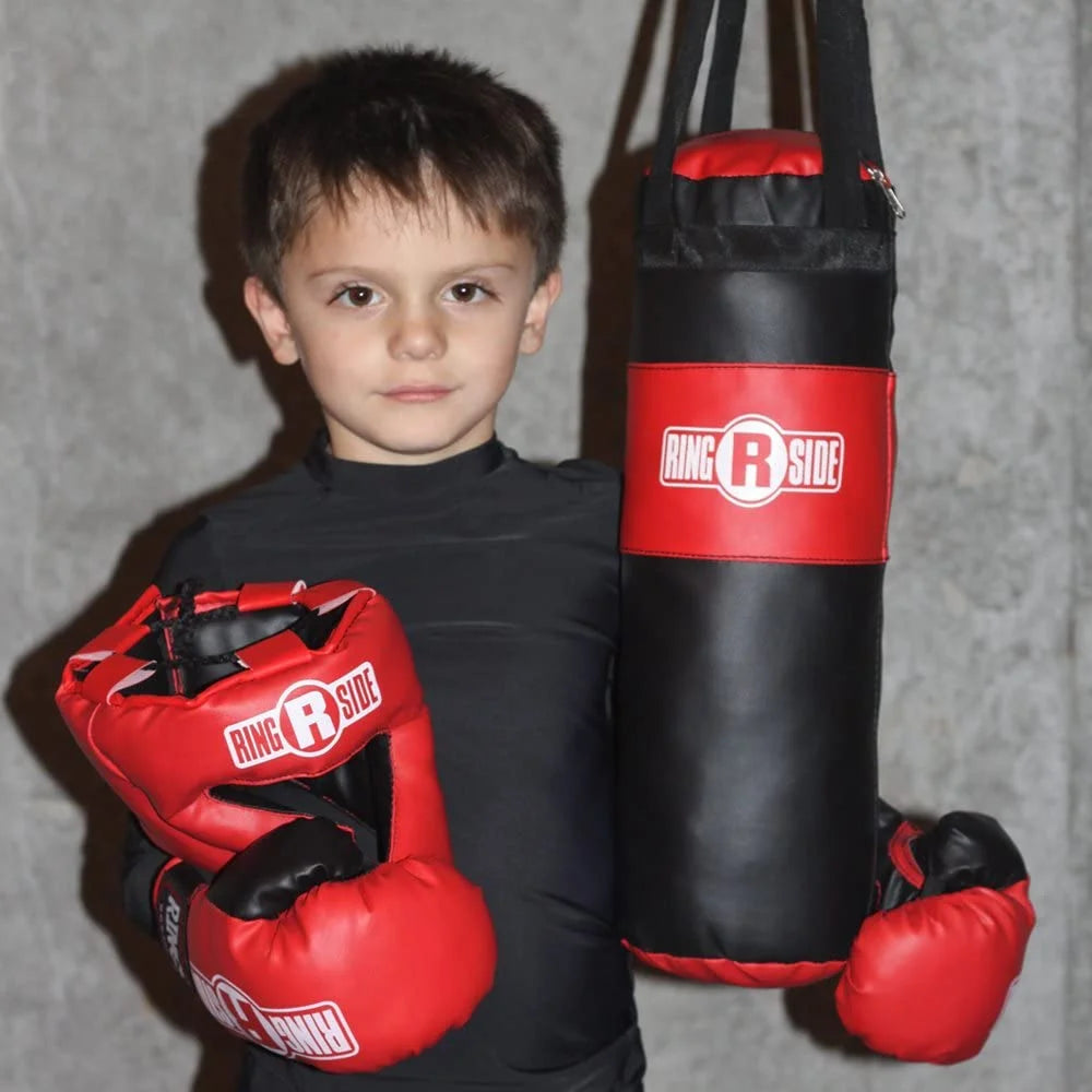 Kids Boxing Set with Mini Heavy Bag, Gloves and Headgear, Royal Blue